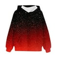 thumbnail image 4 of SERTG Kids Winter Top Gradient Glitter Casual Printed Hoodie Long Sleeves with Pockets Hoodie Top for Children 3-14 Years(Red,5-6 Years), 4 of 5