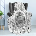 thumbnail image 4 of Jukebox Soft Flannel Fleece Throw Blanket, Retro Vintage Cartoon Sketchy Style Radio Music Notes Box with Stars Image, Cozy Plush for Indoor and Outdoor Use, 50" x 60", Black and White, by Ambesonne, 4 of 5