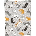 thumbnail image 6 of Cute Cat Kawaii Kitten Blanket, Soft Blankets Flannel Bed Throw Cozy Lightweight Plush Gifts for Kids Boys Girls Women Men Sofa Couch Bedroom Living Rooms Warm All Season, Home Decor, Small 50"x40", 6 of 6