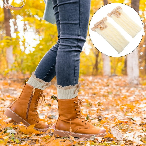 OUNONA 1 Pair Sock Warmers Elegant and Fashionable Acrylic for Girls in Autumn