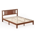 thumbnail image 6 of edx Mid Century Solid Wood Platform Bed with Headboard, Queen Size Bed Frame with Wood Slat Support, No Box Spring Needed, Walnut Finish, 6 of 9