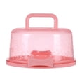 thumbnail image 1 of XIAOLE - Soporte para tartas con tapa y asa, 2 en 1, multiusos, apto para tartas de 23 cm o 7 cupcakes, bandeja para servir, recipiente portátil para tartas de queso, color rosa, 1 of 5