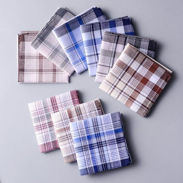 lionlar 10 Pack Assorted Handkerchiefs Classic Plaid Hankies