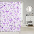 thumbnail image 2 of Manfei Watercolor Dot Bowknot Shower Curtain 72Wx84L,Kawaii Loves Pattern Bathroom Shower Curtain, 2 of 5