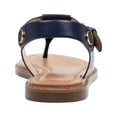 thumbnail image 2 of TOMMY HILFIGER Womens Navy Studded Metallic Monogrammed Logo Adjustable Strap Ankle Strap Bennia Round Toe Block Heel Buckle Thong Sandals 9 M, 2 of 3