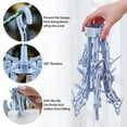 thumbnail image 3 of DEBGFS Sock Drying Rack 24 Clips Plastic Laundry Clothes Hanger Rotatable Hanger Foldable Portable Clothes Drying Rack for Socks Underwear Baby Clothes,blue, 3 of 8