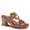 RED MULTI, variant on L'Artiste Rossie Hand-Painted Leather Sandals – Women’s Slip-On Platform Sandal with Hook & Loop Closure, Colorful Heel, Adjustable Strap