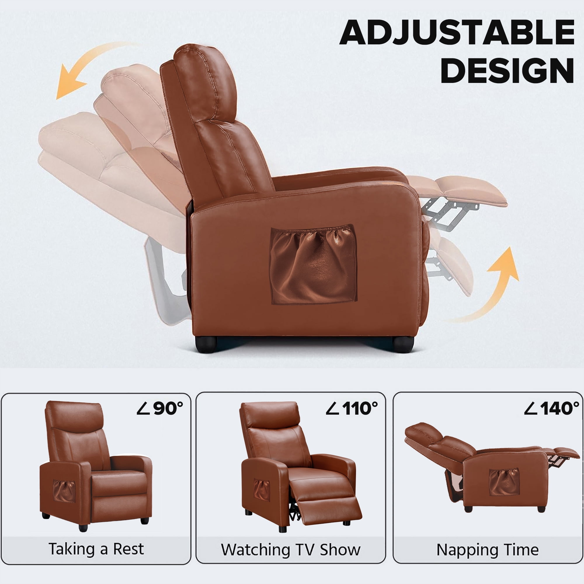 Comhoma Push Back Massage Recliner with Footrest