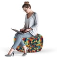 thumbnail image 2 of Crazy Colors Pouf Cover with Zipper, Crystal Reflection Art Polygonal Style Retrospective Pattern Illustration, Soft Decorative Fabric Unstuffed Case, 30" W X 17.3" L, Multicolor, by Ambesonne, 2 of 5