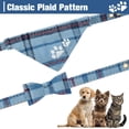 thumbnail image 3 of Conjunto de cuello y correa a cuadros con estampado de huellas bordadas EXPAWLORER, 3 of 5