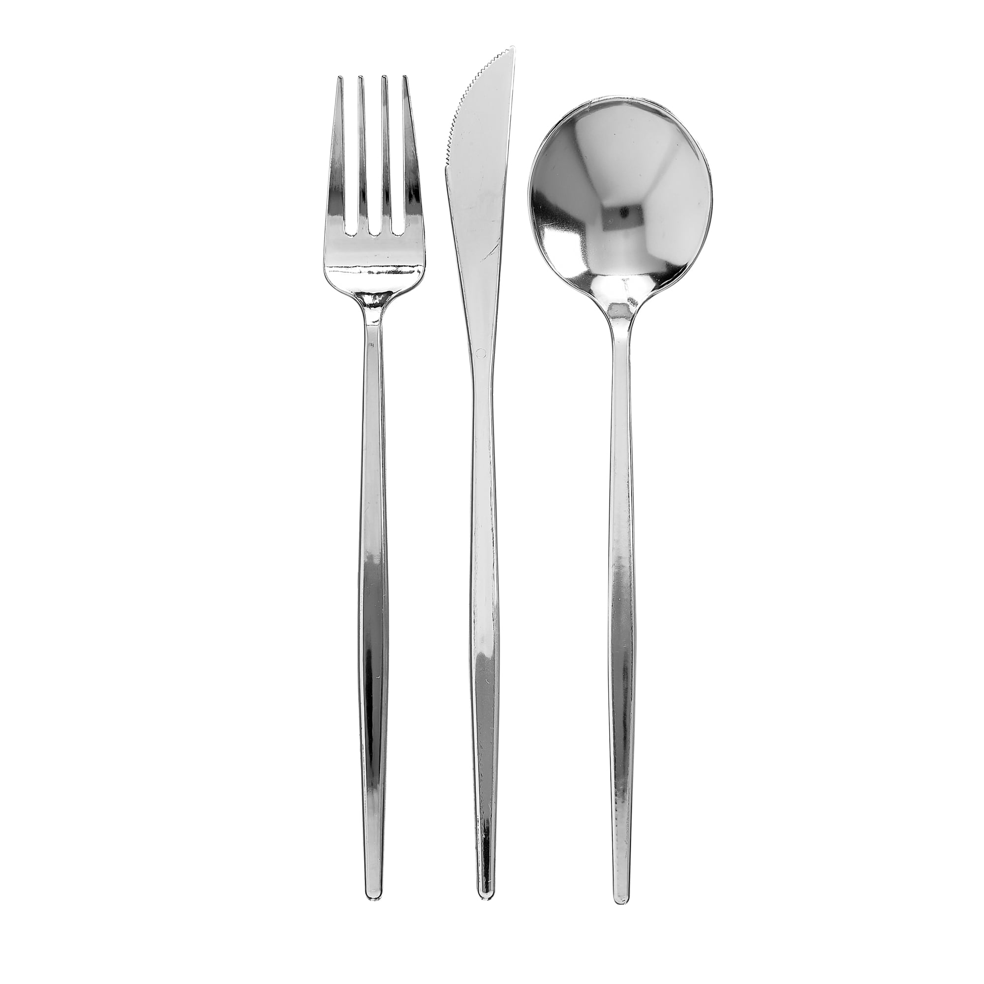 SILVERWARE SET Plastic Flatware 96 PC Set Opulence Collection