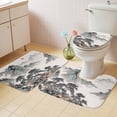 thumbnail image 4 of Tree Mountain Bathroom Rugs Set Oriental Traditional Ink Painting Landscape Non Slip Absorbent Soft Bath Mats 3 Piece Set with Bathroom Rug, U-Shaped Floor Mat, Toilet Seat Cover Small Size, 4 of 9