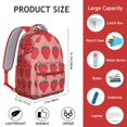 thumbnail image 6 of Pink Strawberry Plants Fruit Backpack for School,Cute School Bag,Schoolbag with Adjustable Shoulder Straps & Padded Back,15.3"x11"x6.7", 6 of 6
