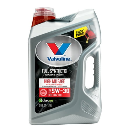 (9 Pack) Valvoline Full Synthetic High Mileage with MaxLife Technology SAE 5W-30 Motor Oil - Easy Pour 5 (Best Sae 30 Oil)