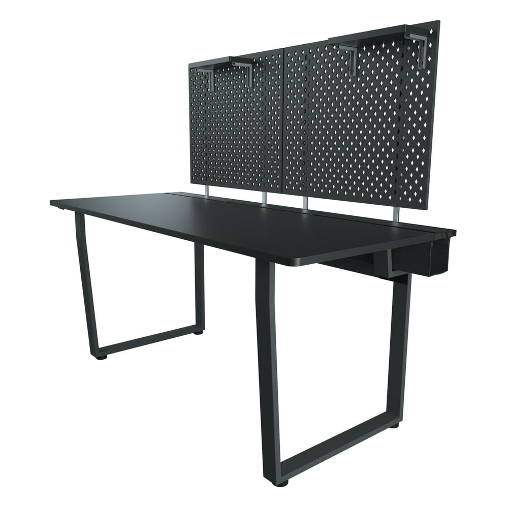 Home Office Computer Desk Workstation with Cable Organizer and Pegboard