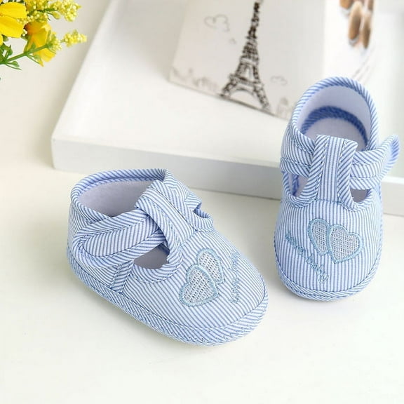MHZLDYZ Infant Walking Shoes Newborn Girl Boy Soft Sole Crib Toddler Shoes Canvas Sneaker 13 Baby Shoe Baby Girls' Shoes Baby Shoe Socks(Blue,13)