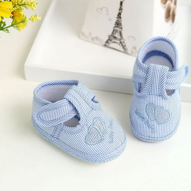 XDZJLR Chaussure de Berceau Rayée en Toile Douce pour Tout-Petit Garçon Fille