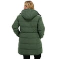thumbnail image 4 of Soularge Women's Plus Size Winter Coat Warm Puffer Jacket with Hood Winter Puffer Coat Green 3X, 4 of 12