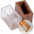 thumbnail image 5 of Tapas para patas de silla con base rectangular, almohadillas para patas de muebles en PVC antideslizantes, estables y transparentes, ideales para evitar rayones y reducir el ruido durante el, 5 of 5
