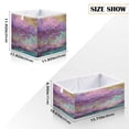 thumbnail image 2 of Foldable Fabric Storage Bin Home Cubes Clothing Organizer Bins Large Collapsible Box Basket for Home Organizer Purple Trees, 2 of 7