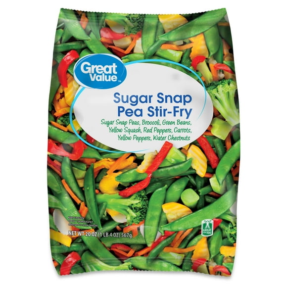 Great Value Sugar Snap Pea Stir-Fry, 20 oz (Frozen) Vegetables Mix