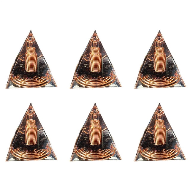 6X PiráMide en Espiral de Grava de Cristal de 6 cm PiráMide Espiral en Espiral PiráMide Hecha A Mano Muebles para el Hogar Manualidades Alambre de Cobre en Espiral