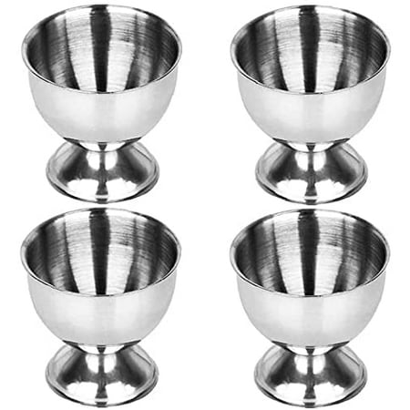 

Stainless Steel Egg Cups Set Egg Tray for Hard & Soft Boiled Eggs Holders Kitchen Tool 4pcs Practical Design
