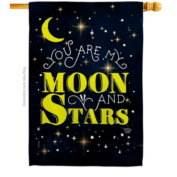 Ornament Collection H192129-BO 28 x 40 in. You Are My Moon & Star Sweet Life Expression Double-Sided Decorative Vertical House Flags - Decoration Banner Garden Yard Gift