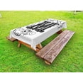 thumbnail image 1 of Letter M Outdoor Tablecloth, Abstract Ornamental Design in Dark Color Scheme Swirls and Lines Eastern, Decorative Washable Fabric Picnic Tablecloth, 58 X 120 Inches, Black Grey White, by Ambesonne, 1 of 2