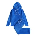 thumbnail image 2 of Yusimy Men's Solid Color 2-Piece Hoodie Set Double-Drawstring Pocket Long Sleeve Pants Casual Sports, 2 of 9