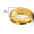 thumbnail image 3 of Metal Masters Mens Goldtone Tungsten Wedding Promise Ring Hammered Finish Comfort-Fit 8mm, 3 of 5