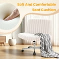 thumbnail image 4 of COOLHUT Office Chair Armless Criss Cross Legged Chair with Wheels, Teddy Fabric Comfy Home Office Desk Chairs, Wide Seat Vanity Task Computer Chair, Pink, 4 of 15
