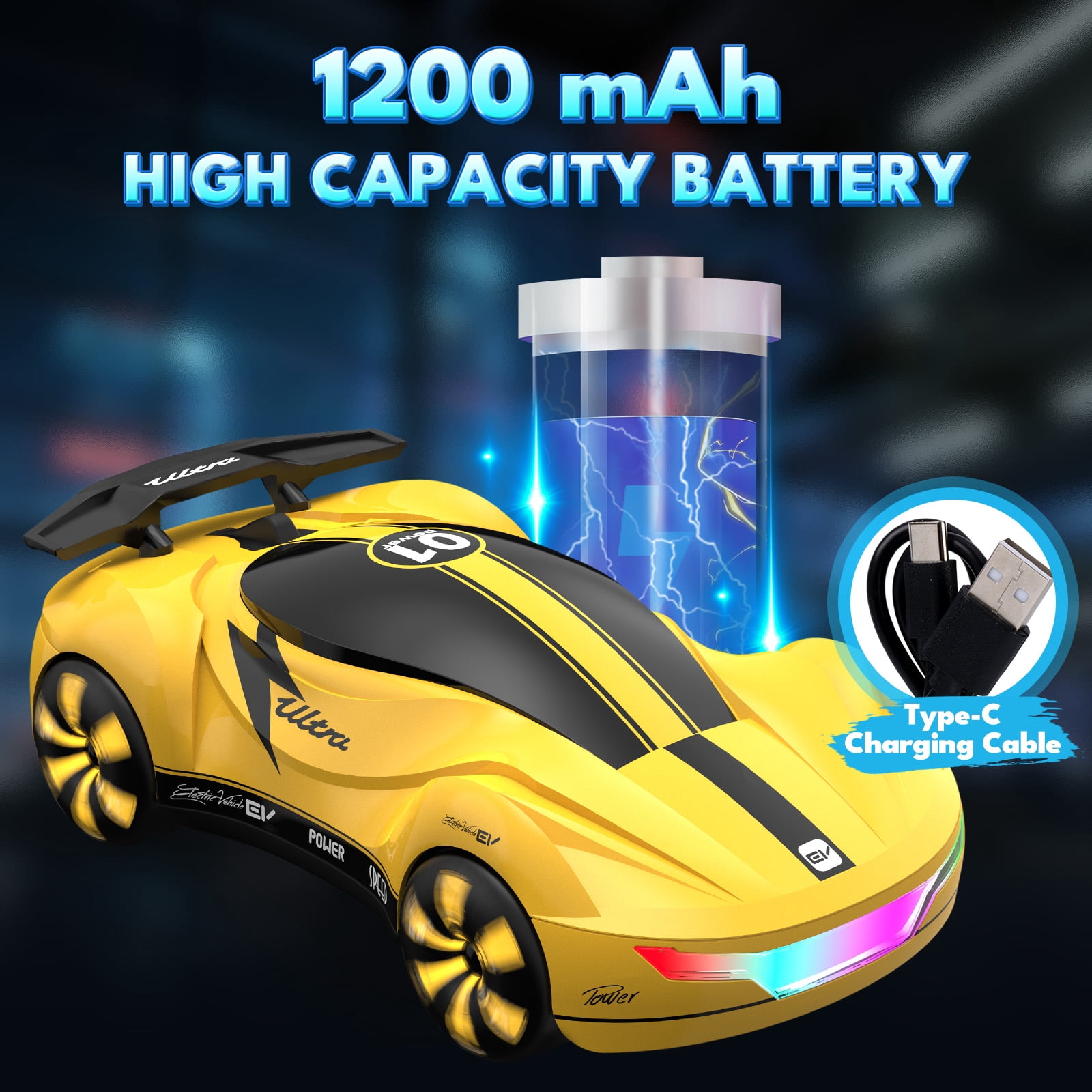 Gmdisc Remote Control Car for Kids,1:16 High Speed RC Cars with Headlight,Christmas Birthday Gift Toys for 8 11 Year Old Boys Kids