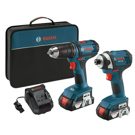 Bosch CLPK26-181 Compact Tough 18V Cordless Lithium-Ion Drill Driver & Impact Driver Combo Kit
