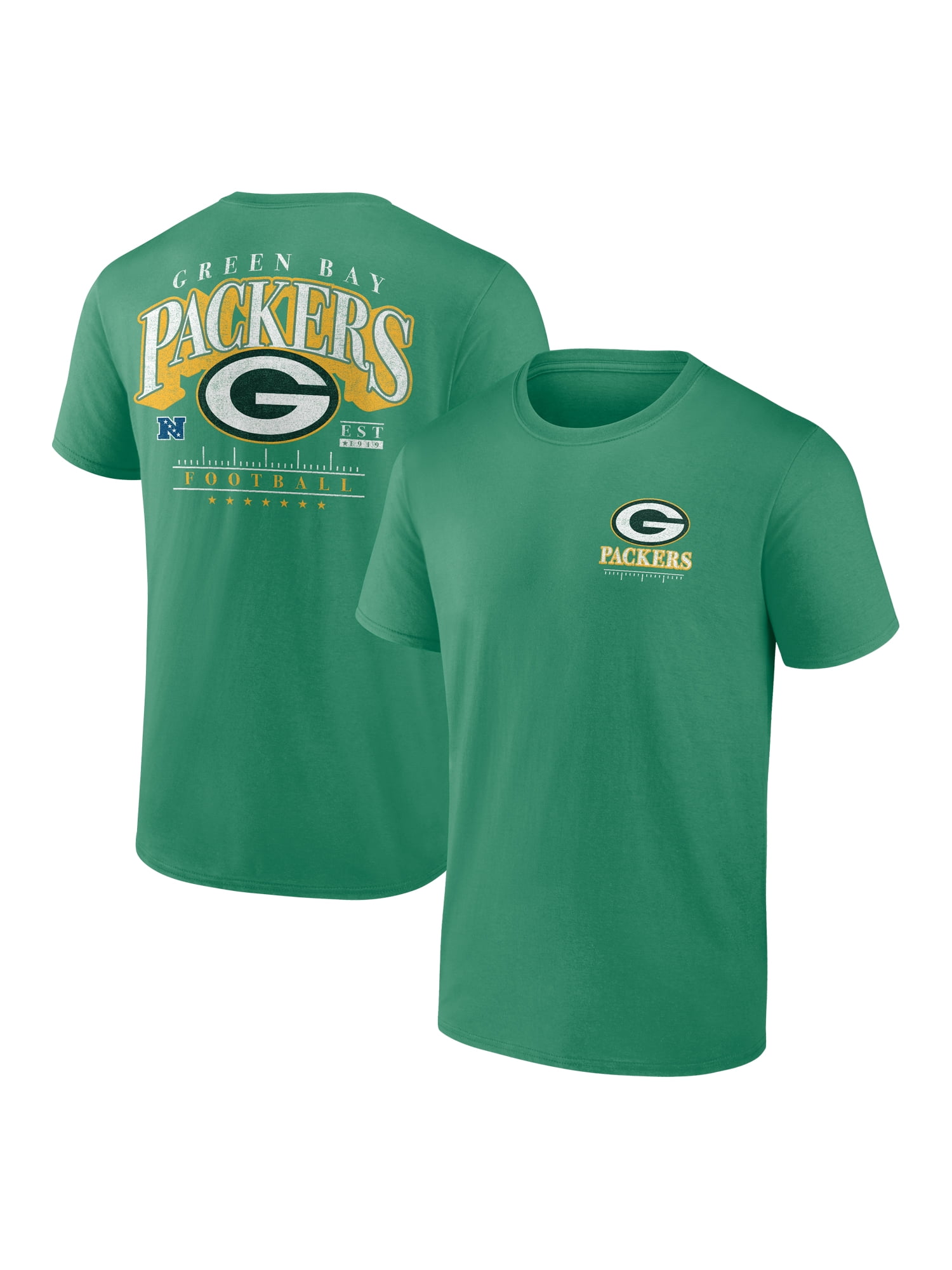 NFL Green Bay Packers Men's Cotton Faded Green Short Sleeve T-Shirt