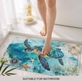 thumbnail image 6 of Turquoise Turtle Doormat Outdoor Entrance 24"x36", Farmhouse Coastal Starfish Seaweeds Absorb Moisture Dirt Door Mats, Non-Slip Rubber Backing Floor Mats Indoor, Low-Profile Front Door Rugs, 6 of 9
