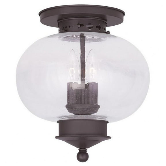 3 Light Flush Mount in Coastal Style 11 inches Wide By 11.5 inches High-Bronze Finish Bailey Street Home 218-Bel-1260932