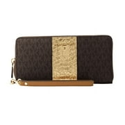 Michael Kors Jet Set Travel Logo And Embossed-Leather Continental Wristlet - Brown - 32F7Gf6Z4B-200