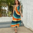 thumbnail image 6 of s Retro Stripes Vintage Sleeveless Dress beach dress dress korean style Long dresses summer dresses womens, 6 of 7