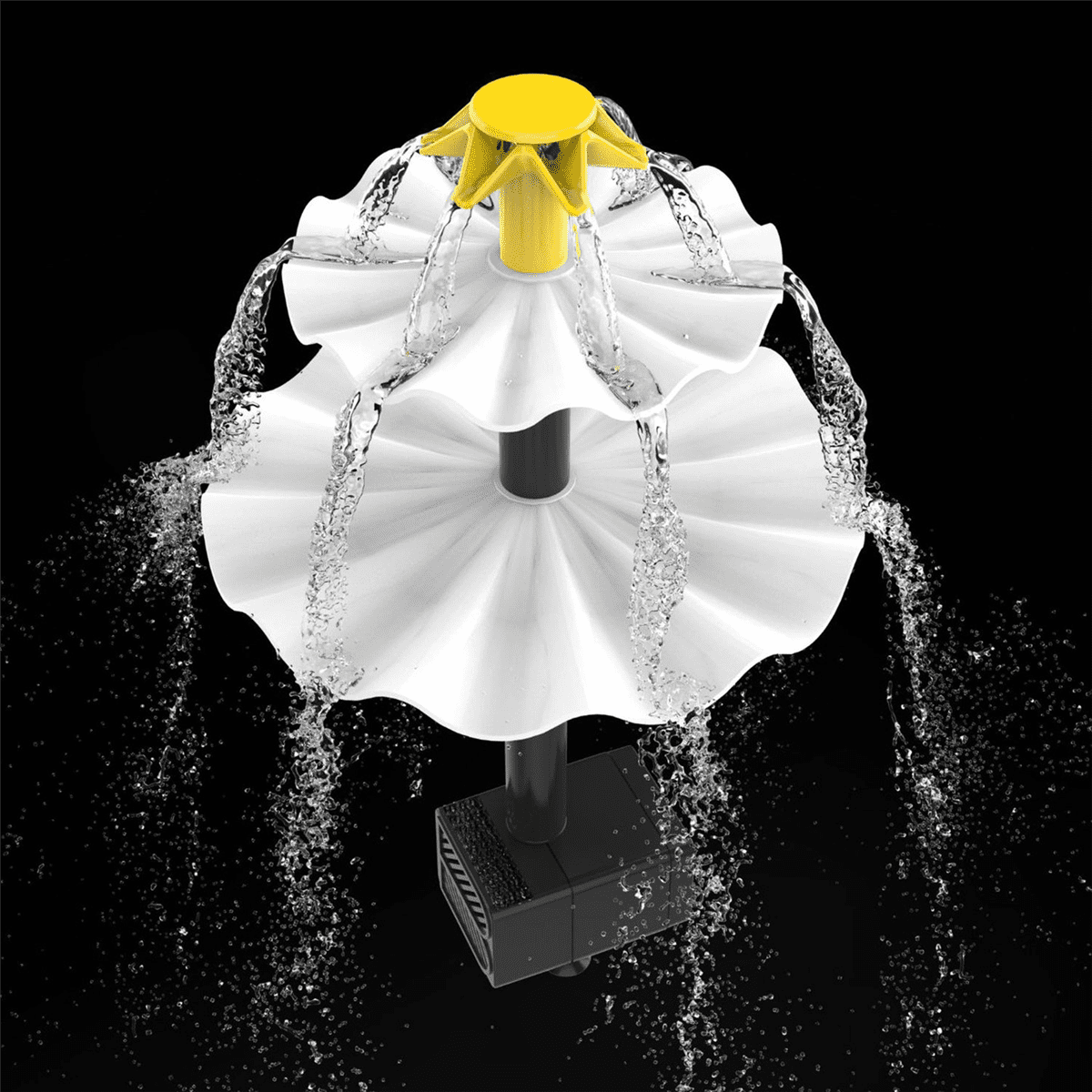 3 Tiered Bird Bath with Solar Pump,DIY Solar Fountain Detachable and Suitable for Bird Bath, Garden Decoration,Outdoor