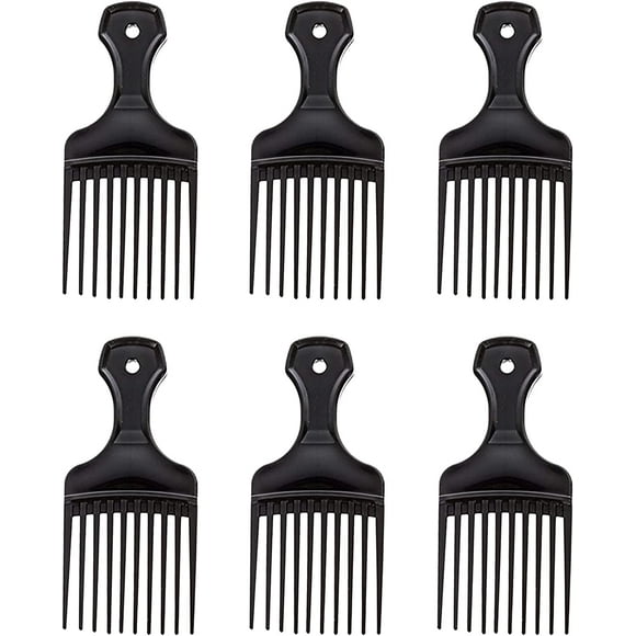 Superhairpieces Afro Hair Comb 6-Pack Detangling Brush for Afro Kinky Wavy Curly Coily Hair Afro Hair Braid Styling Hairdressing Tool (6-Pack)
