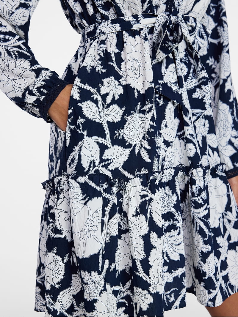 chinese dress ladies Long Sleeve Tiered Mini Dress – Lese's Boutique main image 1