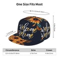 thumbnail image 2 of Flat Bill Trucker Hats for Women Men - Sunflower Welcome A Adjustable Flat Baseball Cap Snapback Hats Dad Hats for Men, 2 of 7