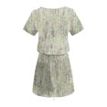 thumbnail image 3 of Mini Vestido de Verano Color Sólido Cuello en V Manga Corta Vestido de Becerro Medio, Vestido Corto de Verano, 3 of 5