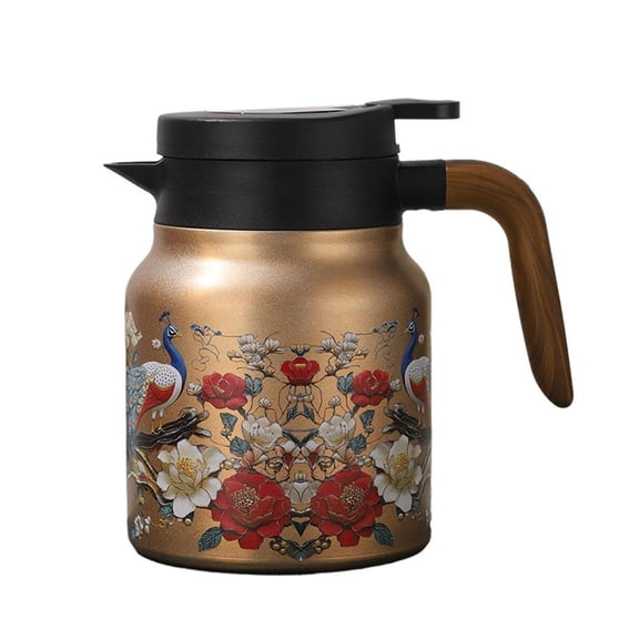 Vintage Floral Pattern Tea Pot with Infuser, Stainless Steel Thermal Caraf ANX