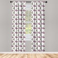 thumbnail image 2 of Ambesonne Floral 4-Panel Curtains, Fresh Blooming Peony Buds, 56"x63", Pale Pink Fern Green, 2 of 4