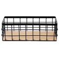 thumbnail image 1 of Small Metal Wire Storage Basket in Farmhouse Storage Organizer with Wooden Bottom for Kitchen., 1 of 5