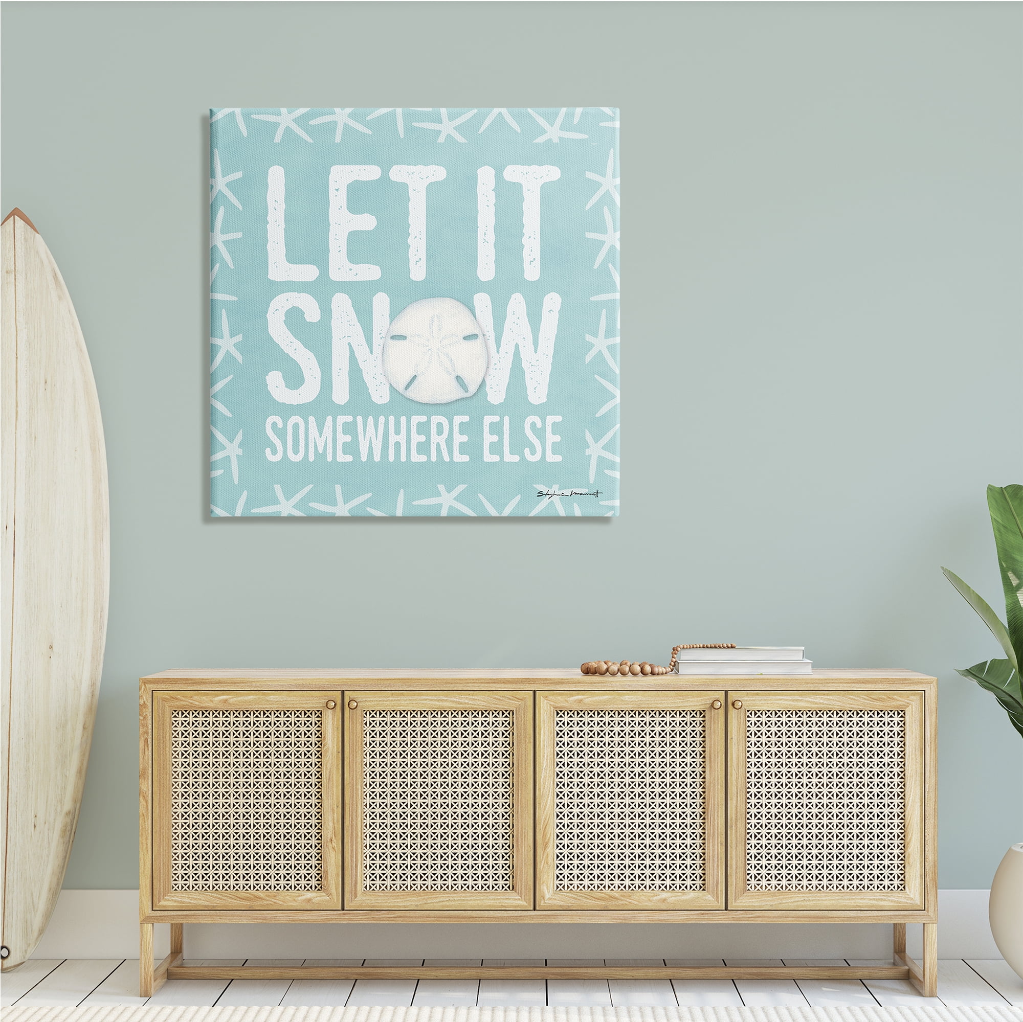 Stupell Industries Let It Snow Somewhere Else Phrase Nautical Winter, 36 x 36, Design by Stephanie Workman Marrott