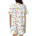 thumbnail image 3 of Naloa Happy Easter Women's Short-Sleeved Pajama Set, Loungewear, Summer pajamas, Breathable Cozy - X-Large, 3 of 9
