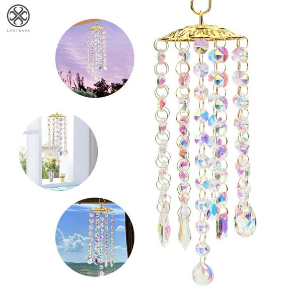 Luxtrada Colorful Crystal Wind Chimes Perfect Addition To Your Garden Patio Lawn Gift for Family And Friends